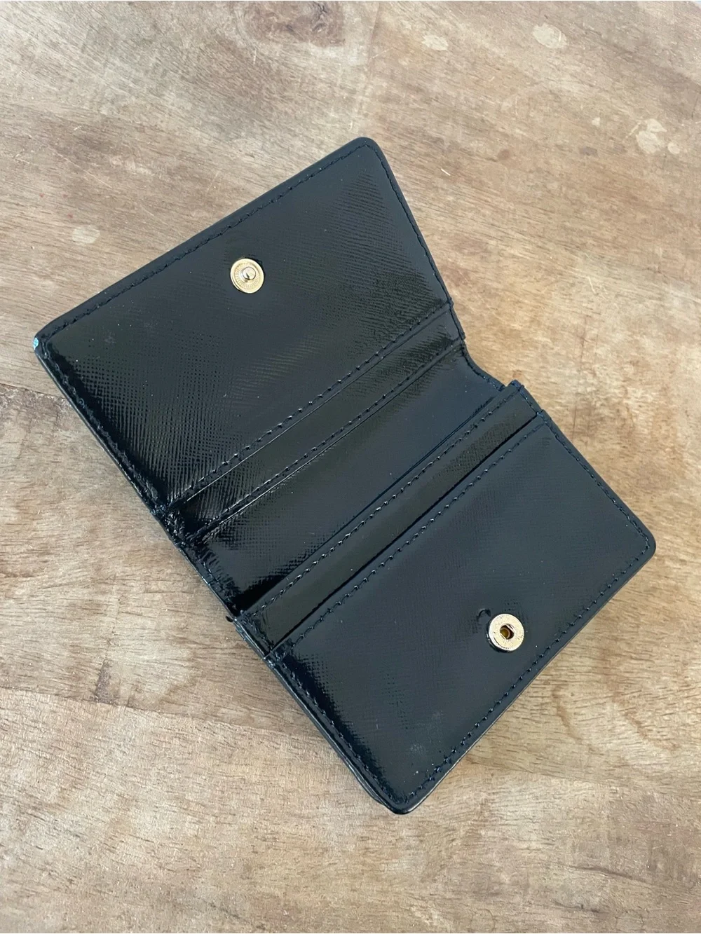 🖤 Tory Burch Black Patent Leather Card Case Wallet